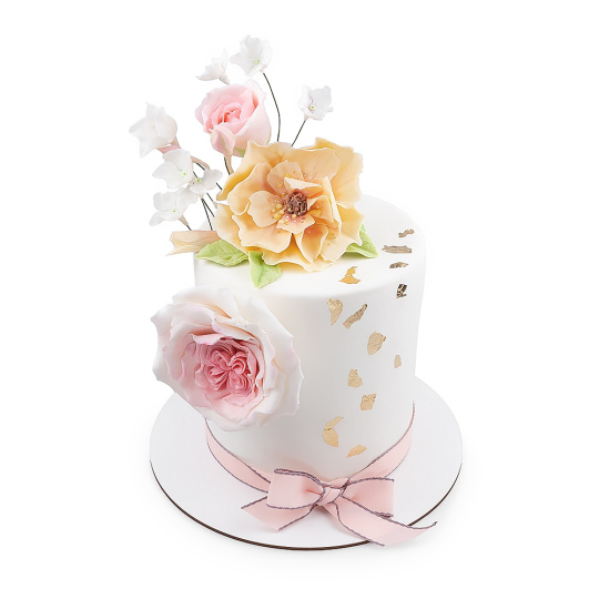 Торт на день народження з квітами з мастики 2 Торт на день народження з квітами з мастики 2