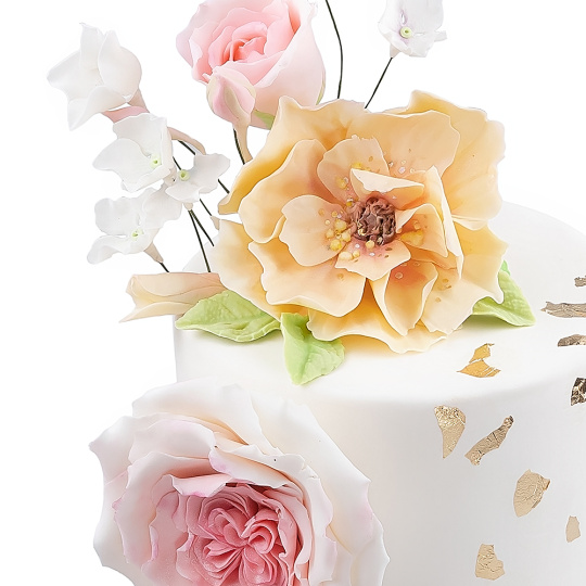 Торт на день народження з квітами з мастики 2 Торт на день народження з квітами з мастики 2