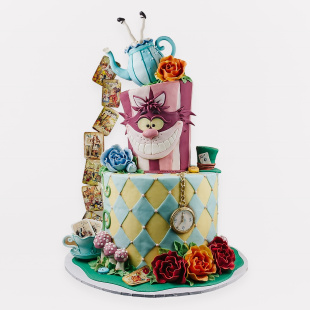 Дитячий торт 2-ярусний Аліса в країні чудес