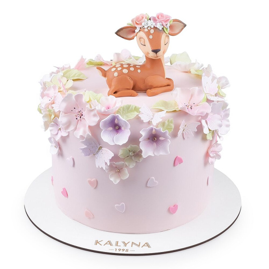 Дитячий торт для дівчинки з оленям Дитячий торт для дівчинки з оленям