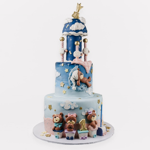Дитячий торт з ведмедиками 3-ярусний