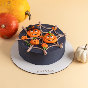 Бенто торт «Веселі гарбузи»