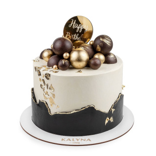 Торт для чоловіка з шоколадним декором Торт для чоловіка з шоколадним декором